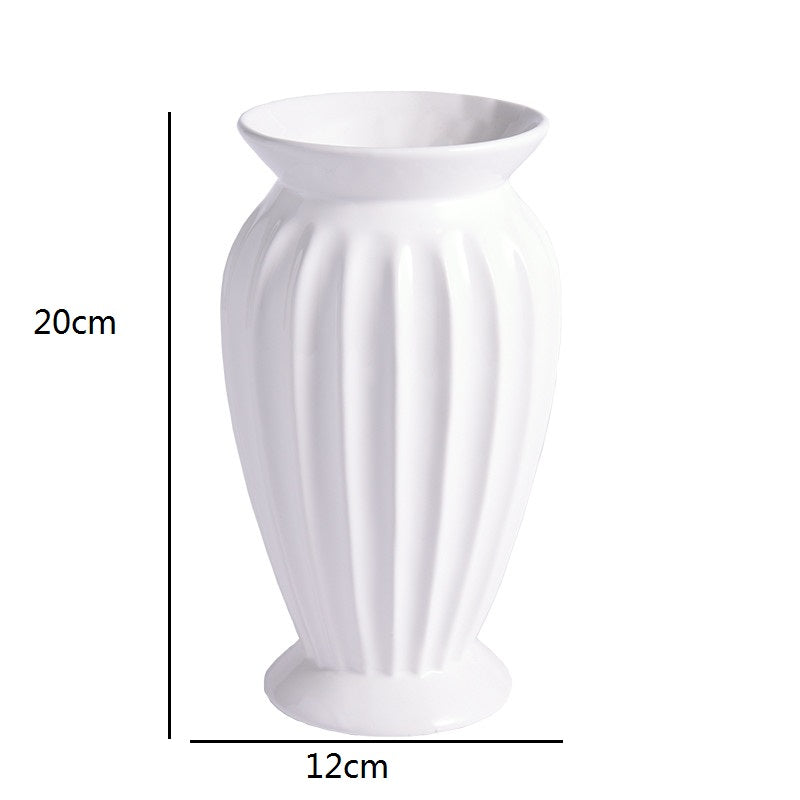 Modern Minimalist Ceramic Flower Vase, Style Tabletop Ornament, White Creative Home Christmas Decoration
