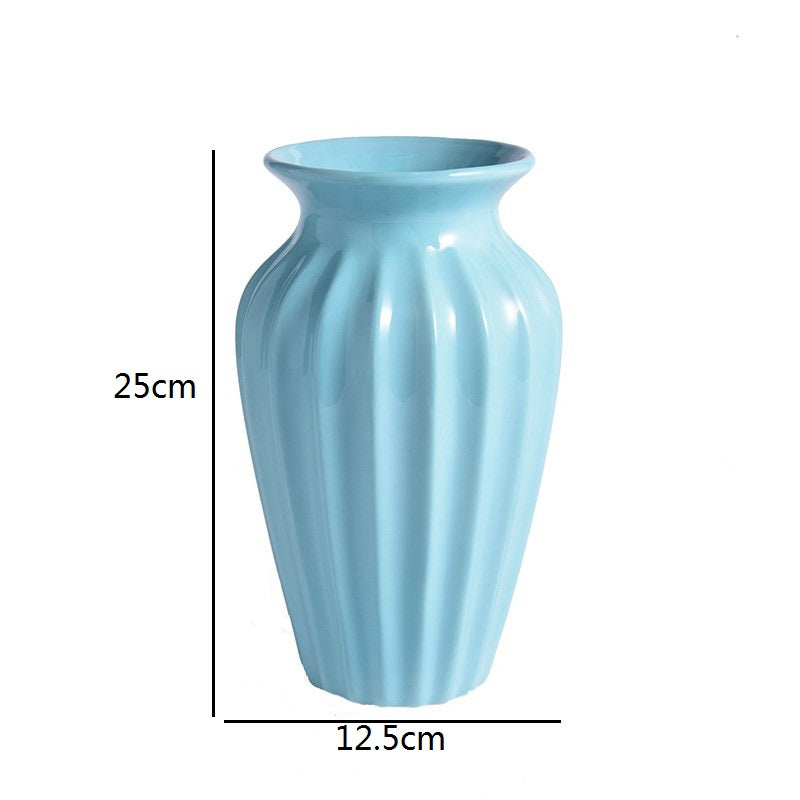 Modern Minimalist Ceramic Flower Vase, Style Tabletop Ornament, White Creative Home Christmas Decoration