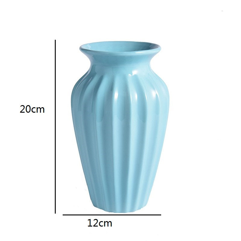 Modern Minimalist Ceramic Flower Vase, Style Tabletop Ornament, White Creative Home Christmas Decoration