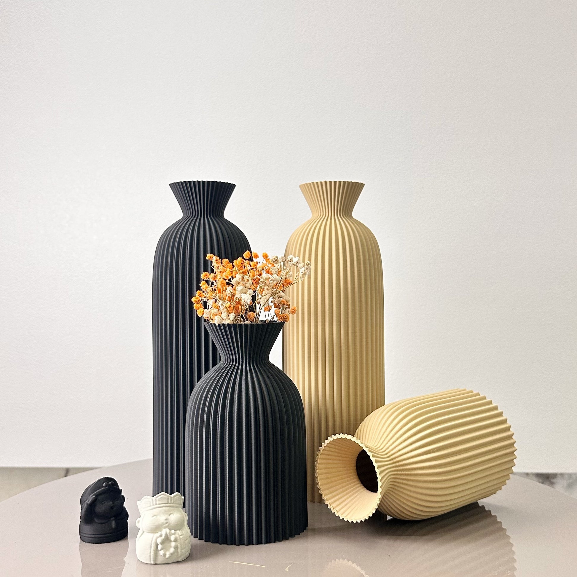 Wavy Pattern Art Dry Vase, Dried Flower Vase, Home Desktop Decoration Vase, Foyer Vase, Office Decoration