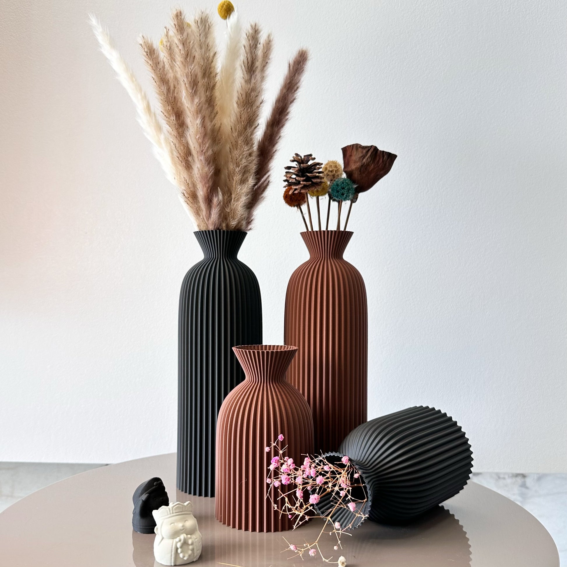 Wavy Pattern Art Dry Vase, Dried Flower Vase, Home Desktop Decoration Vase, Foyer Vase, Office Decoration
