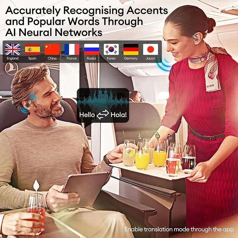 Real Time AI Translator Earbuds With 145 Language Support And Bluetooth 54 5