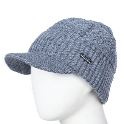 Stylish Add Fur Lined Beanie Cap, Thick Knitted Unisex Warm Winter Hat with Brim for Men and Women