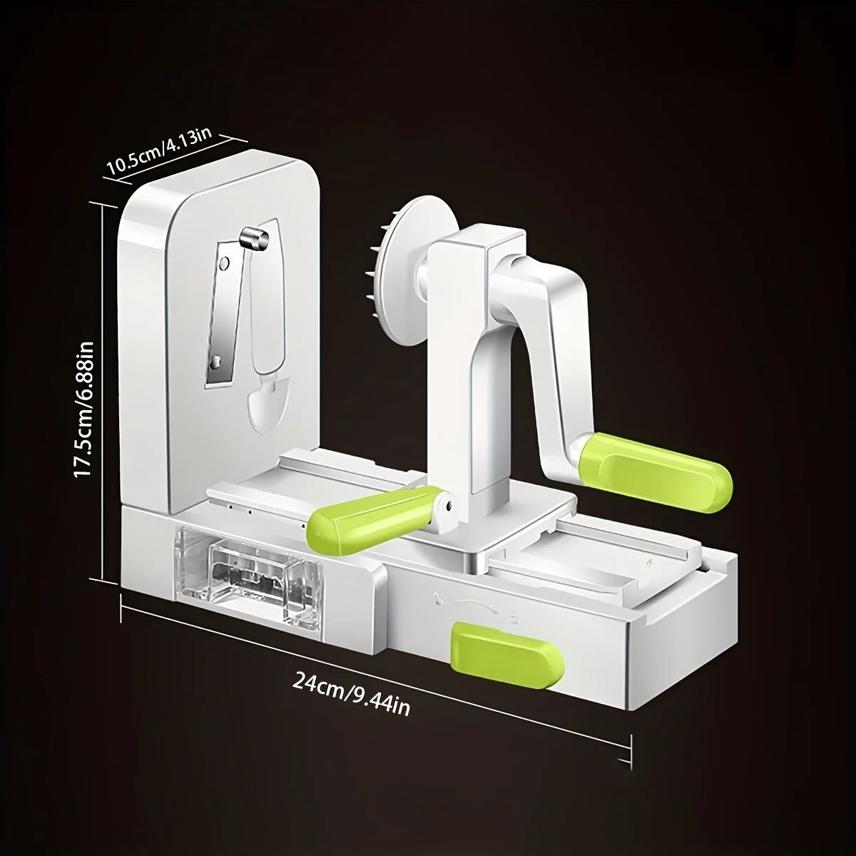 Stainless Steel Potato Noodle Maker And Vegetable Spiralizer With Foldable Design And Rotary Grater 3