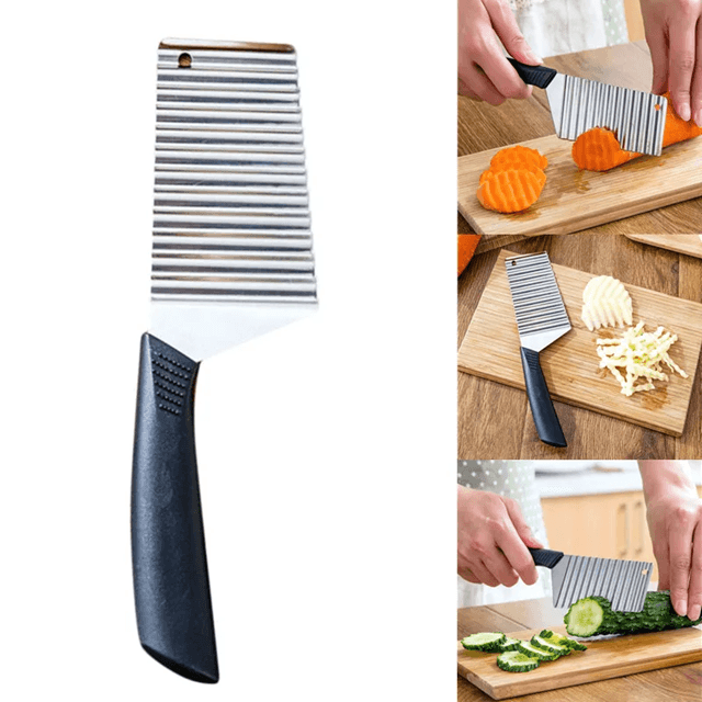 Stainless Steel Crinkle Cut Vegetable and Potato Slicer Knife