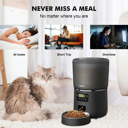 Automatic Smart Pet Feeder 4L With Stainless Steel Bowl And Custom Portion Control 4