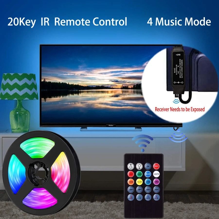 LED Strip Light USB Bluetooth Flexible RGB Tape For TV Backlight And Decoration 3