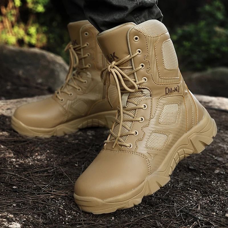 Outdoor Waterproof Steel Toe Work Boots for Men with Anti Slip Sole and Safety Protection
