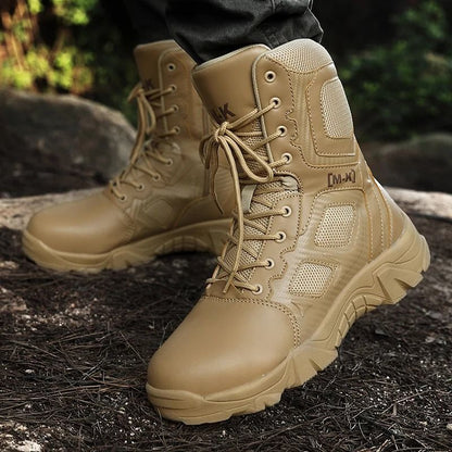 Outdoor Waterproof Steel Toe Work Boots for Men with Anti Slip Sole and Safety Protection
