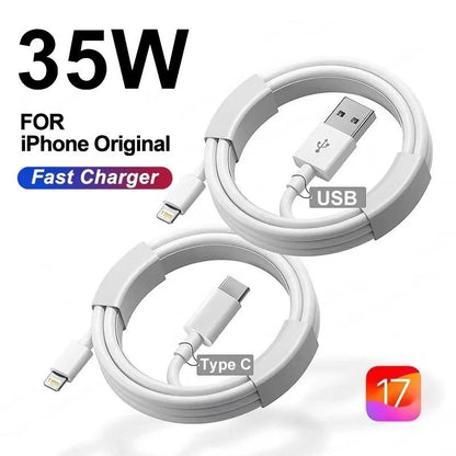 35W PD Fast Charging USB Cable for iPhone and USB C Devices
