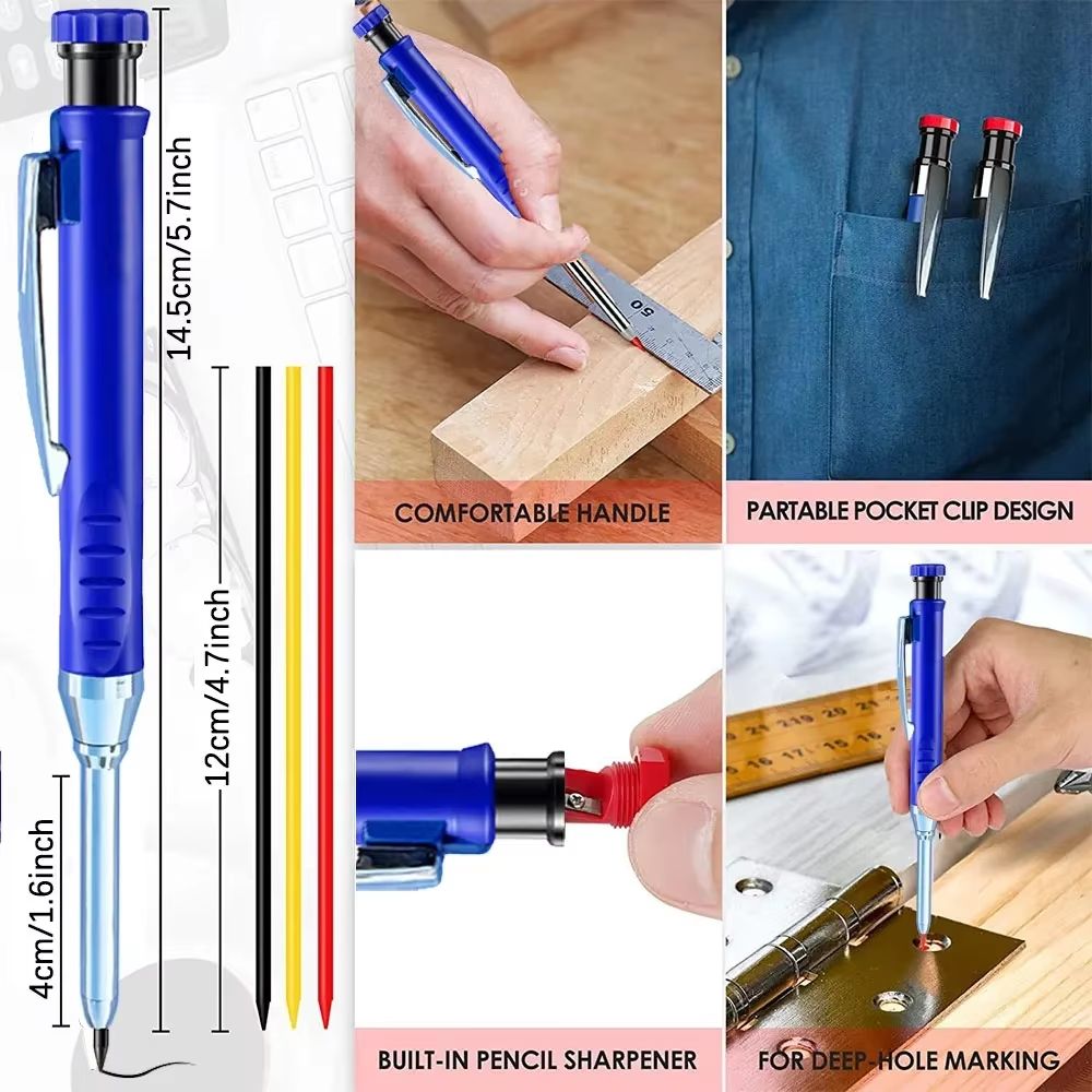 ProMark 2Piece 28 Mm Mechanical Carpenter Pencil Set With Sharpener 1