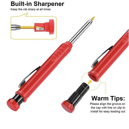 ProMark 2Piece 28 Mm Mechanical Carpenter Pencil Set With Sharpener 3