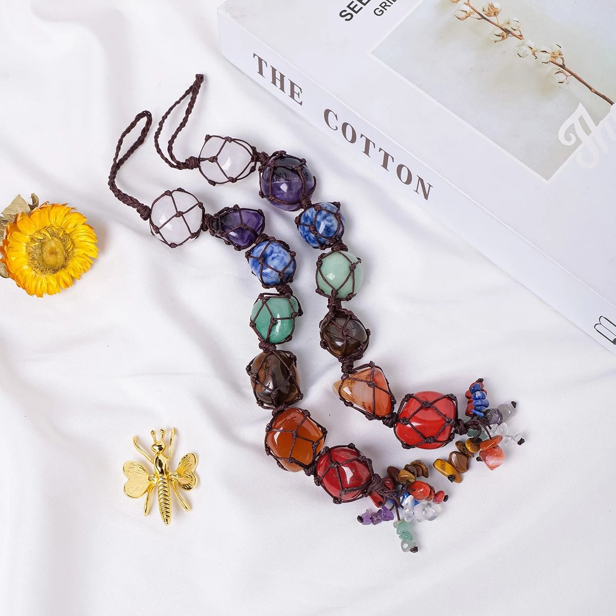 Natural Crystal Chakra Pendant For Car And Healing Decor 1