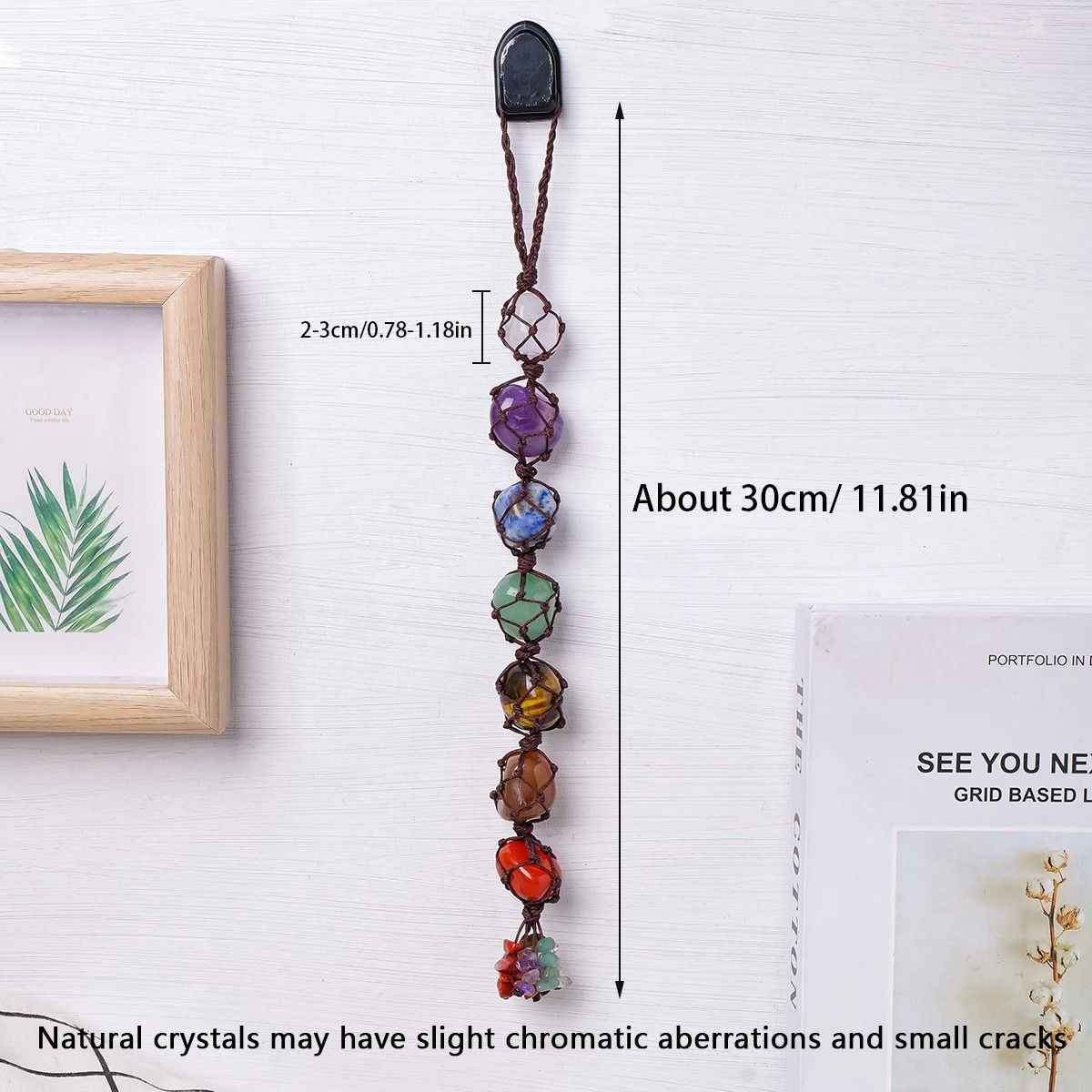 Natural Crystal Chakra Pendant For Car And Healing Decor 4