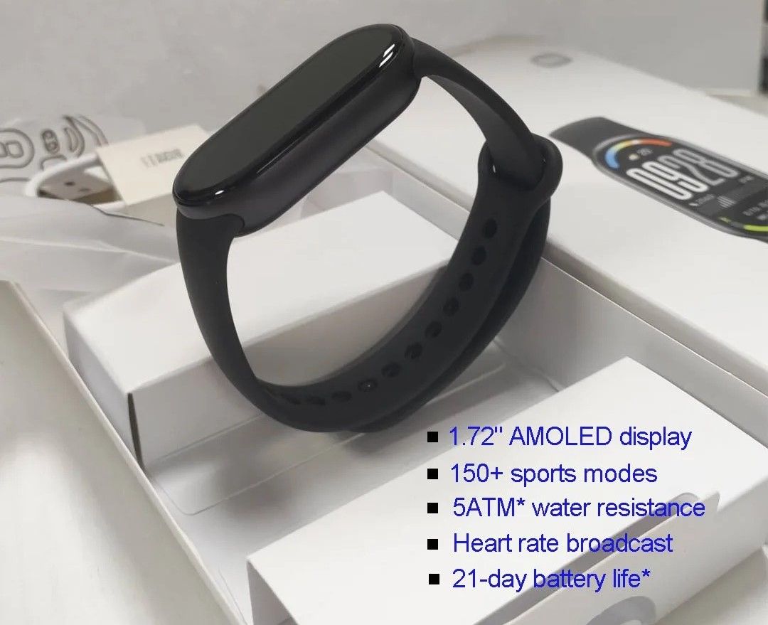 Smart Fitness Band with AMOLED Display and 5ATM Water Resistance