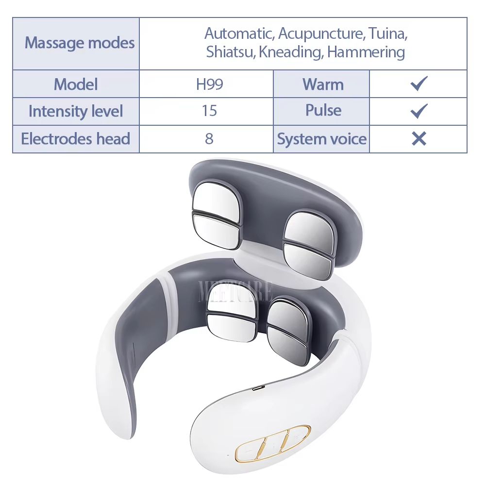 NeoFlex Smart Neck  Back Massager With Heat  TENS Pulse 8