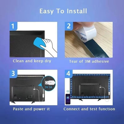 Smart RGB LED Strip Lights With Bluetooth  WiFi App Control  5V USB Powered 5050 Backlight For TV R 3