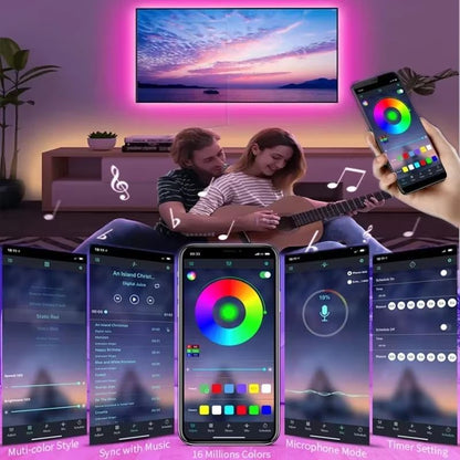 Smart RGB LED Strip Lights With Bluetooth  WiFi App Control  5V USB Powered 5050 Backlight For TV R 4