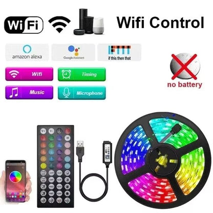 Smart RGB LED Strip Lights With Bluetooth  WiFi App Control  5V USB Powered 5050 Backlight For TV R 9