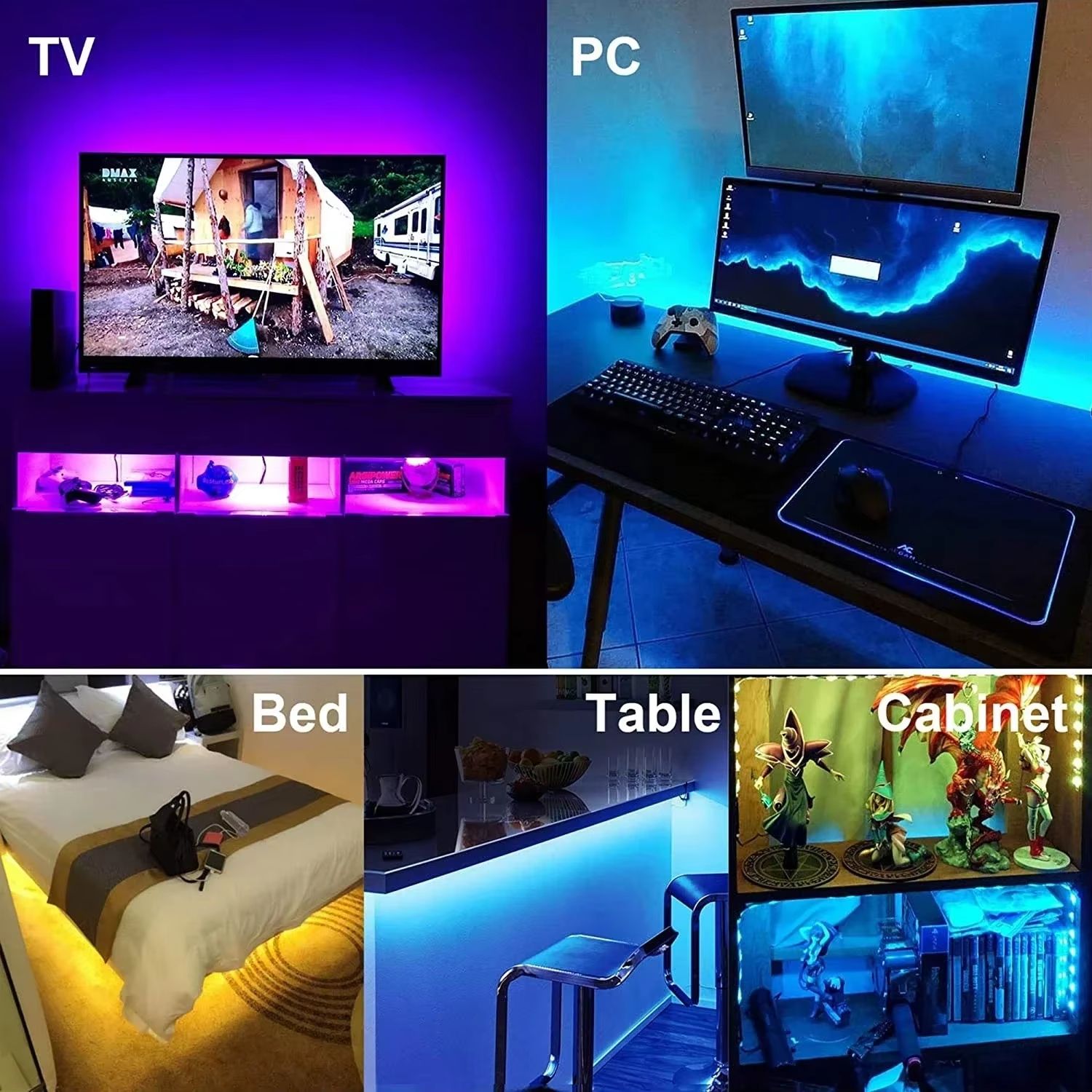 Smart RGB LED Strip Lights With Bluetooth  WiFi App Control  5V USB Powered 5050 Backlight For TV R 5