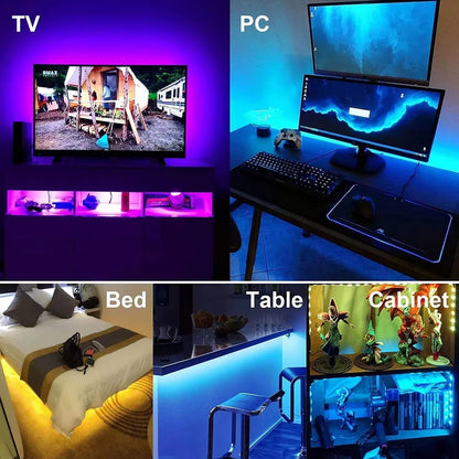 Smart RGB LED Strip Lights With Bluetooth  WiFi App Control  5V USB Powered 5050 Backlight For TV R 5