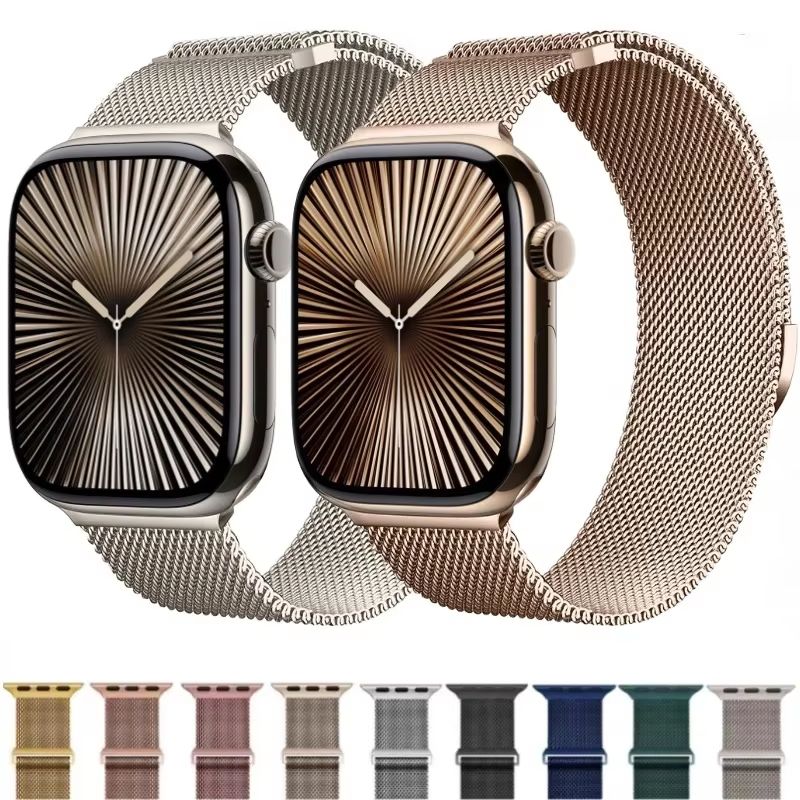Premium Metal Milanese Loop Band for Apple Watch – Magnetic Stainless Steel Strap for Ultra, Series 9, 8, 7, SE