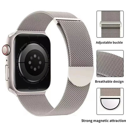Premium Metal Milanese Loop Band For Apple Watch  Magnetic Stainless Steel Strap For Ultra Series 9 4