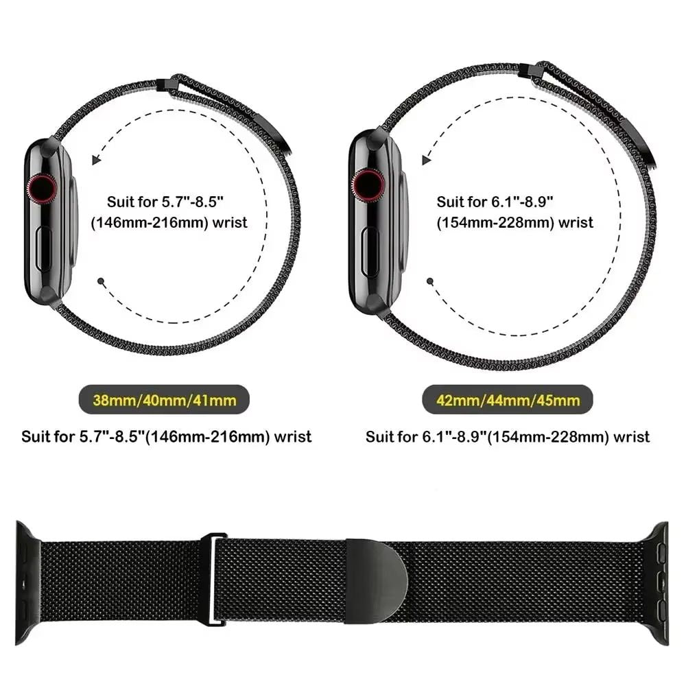 Premium Metal Milanese Loop Band For Apple Watch  Magnetic Stainless Steel Strap For Ultra Series 9 5