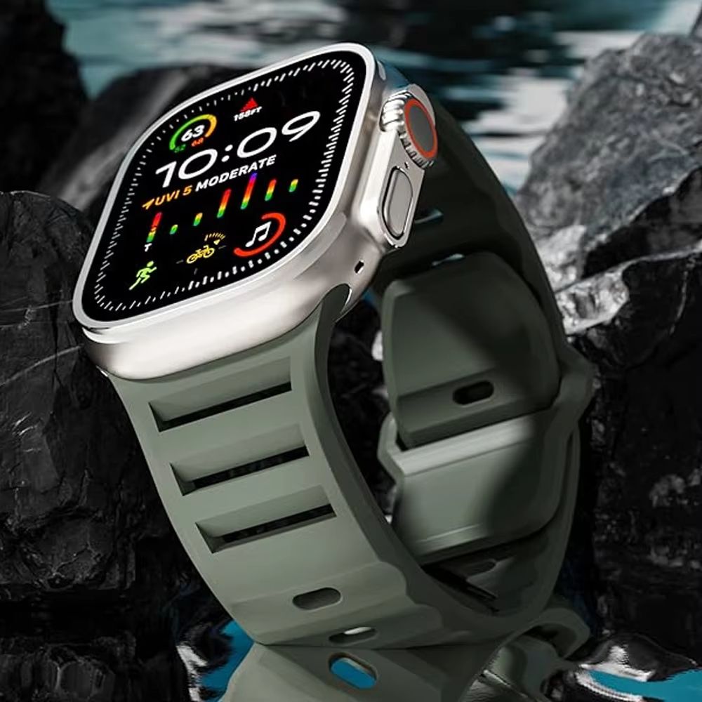 FlexFit Silicone Band for Apple Watch Ultra & Series 4–11 (All Sizes)