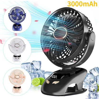 Portable Clip On Desk Fan With Rechargeable Battery For Home And Travel 13