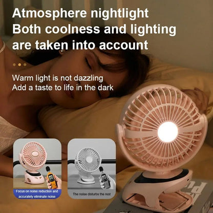 Portable Clip On Desk Fan With Rechargeable Battery For Home And Travel 3