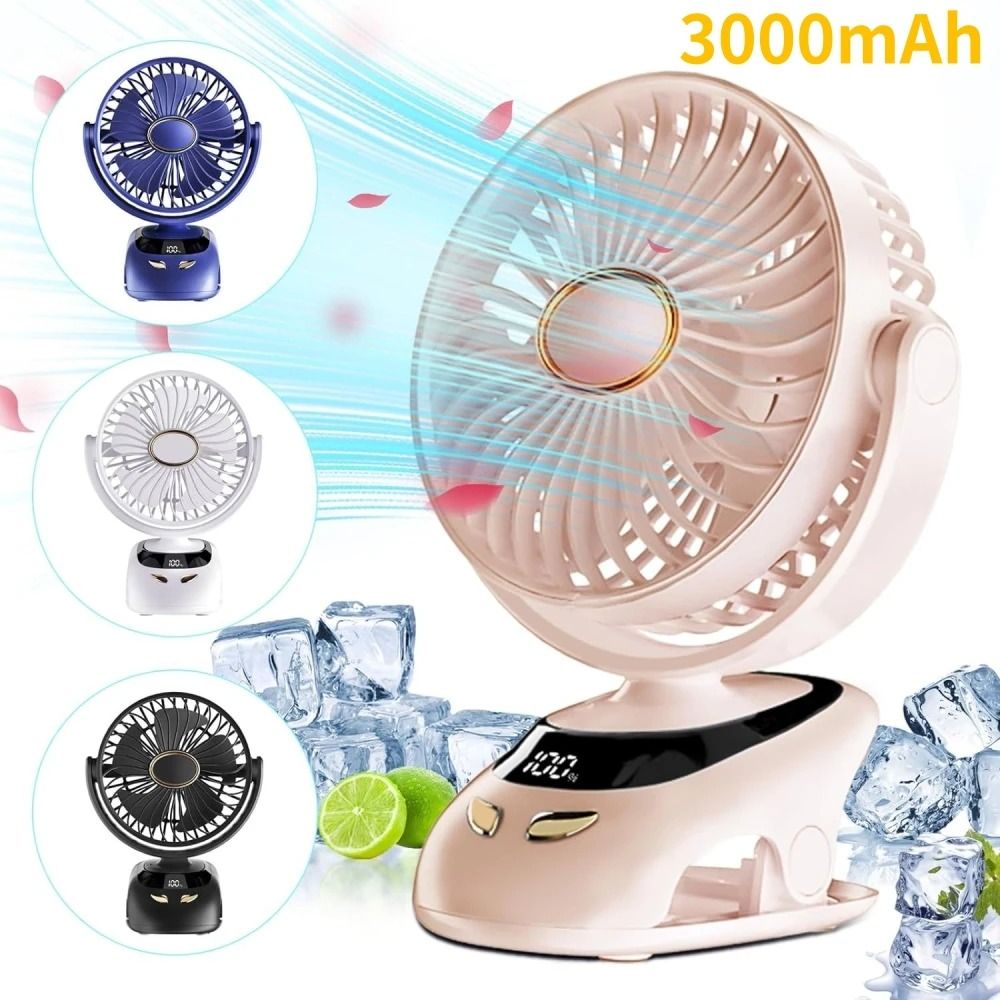 Portable Clip On Desk Fan With Rechargeable Battery For Home And Travel 6