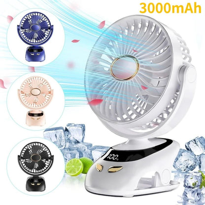 Portable Clip On Desk Fan With Rechargeable Battery For Home And Travel 7