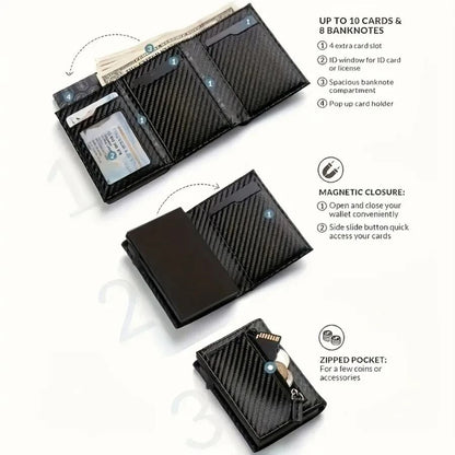 Mens Wallet With PopUp Metal Card Holder And RFID Protection 4