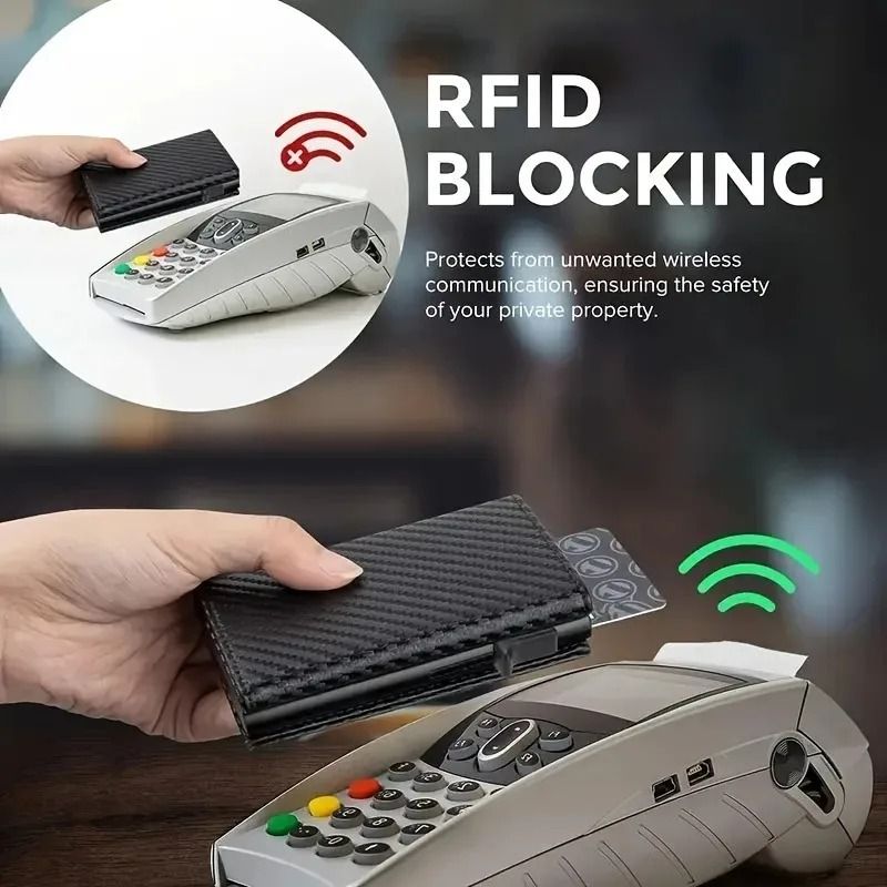Mens Wallet With PopUp Metal Card Holder And RFID Protection 5