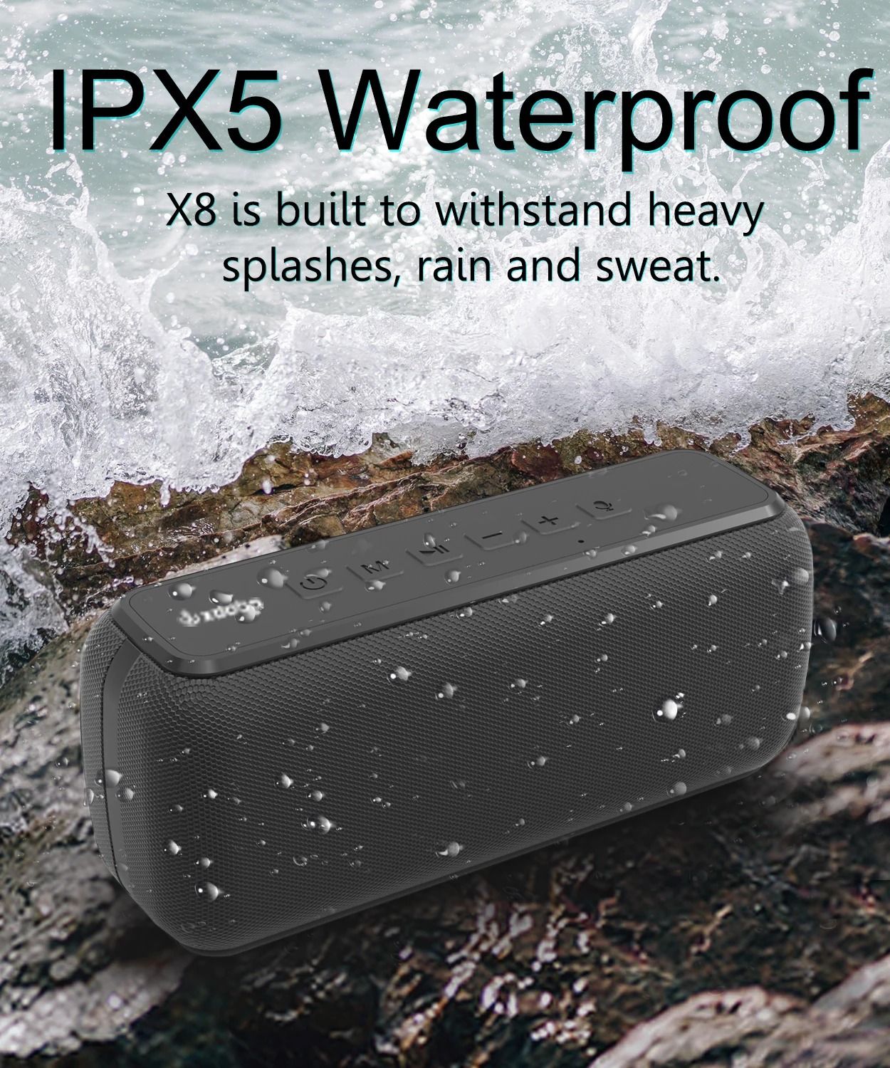 60W Portable Bluetooth Speaker With Subwoofer And Waterproof Design 2