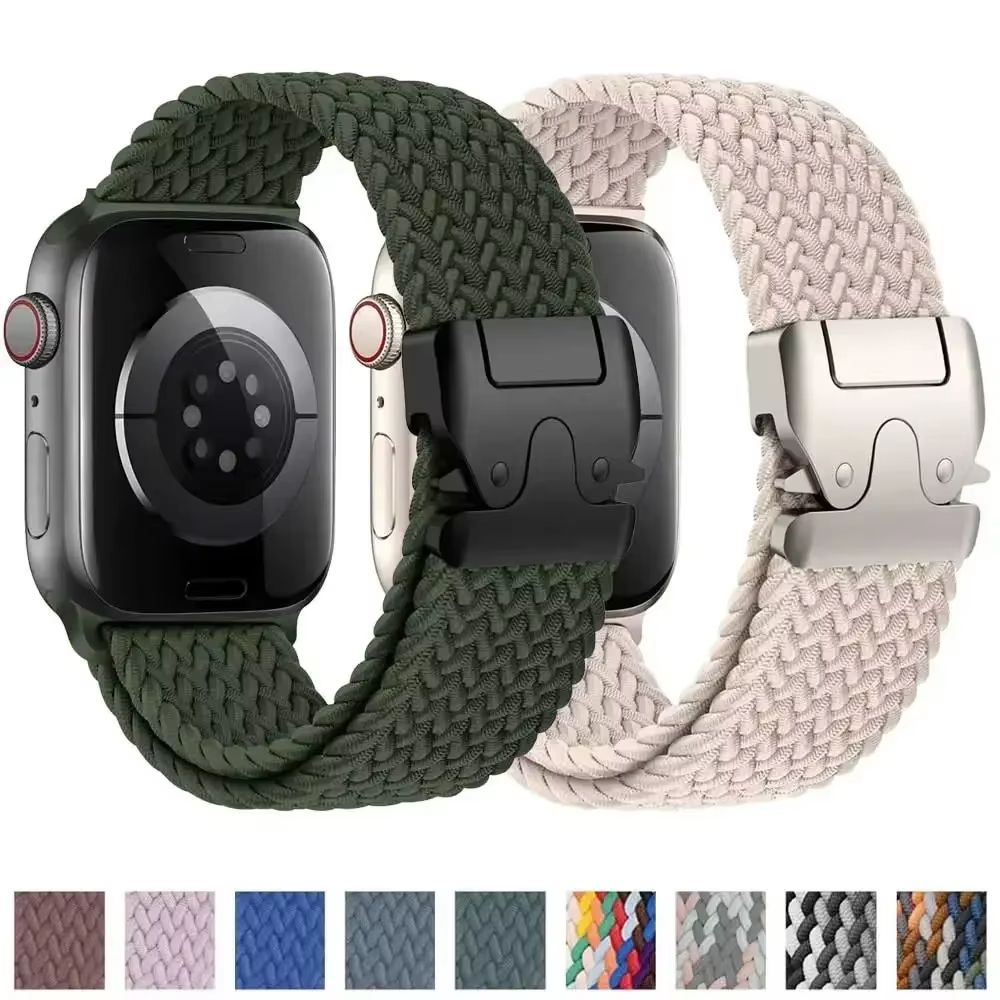 Soft Braided Solo Loop Band For Apple Watch  Stretchable Nylon Strap For Ultra Series 10 9 8 SE  Mo 1