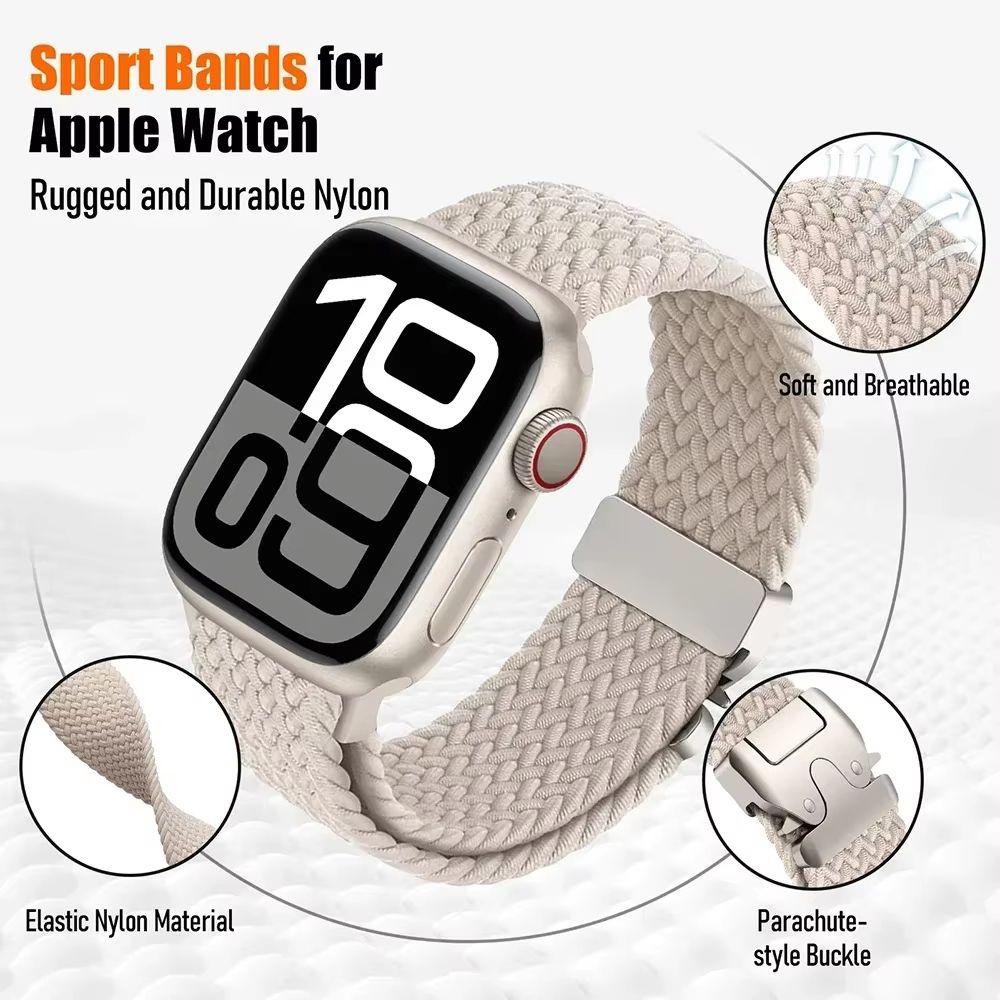 Soft Braided Solo Loop Band For Apple Watch  Stretchable Nylon Strap For Ultra Series 10 9 8 SE  Mo 2