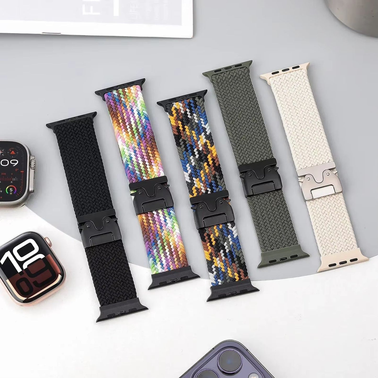 Soft Braided Solo Loop Band For Apple Watch  Stretchable Nylon Strap For Ultra Series 10 9 8 SE  Mo 4