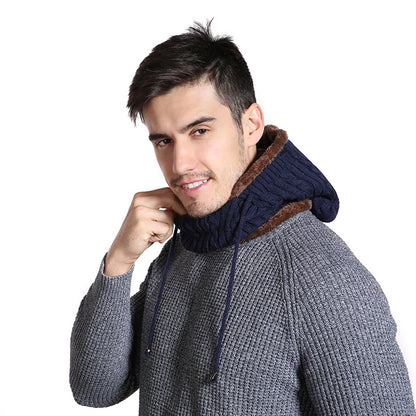 Fur Lined Warm Hat for Men and Women, Unisex Knitted Beanie Cap, Winter Neck Protection Balaclava.