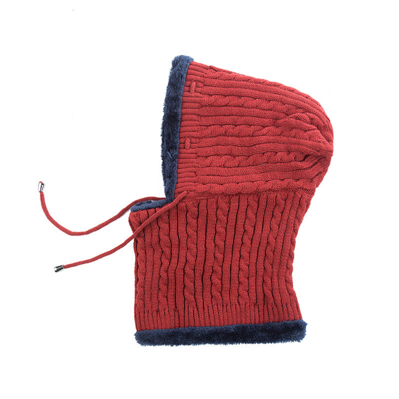 Fur Lined Warm Hat for Men and Women, Unisex Knitted Beanie Cap, Winter Neck Protection Balaclava.