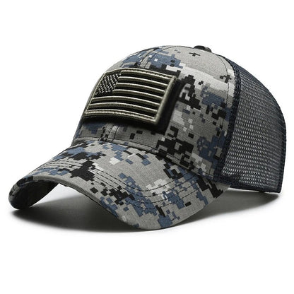 New Mesh Breathable Cap Personality Sticker Embroidery Baseball Hat Outdoor Sunscreen Cap For Men A 5