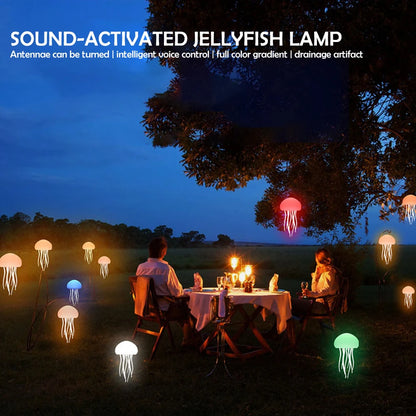 USB Rechargeable Jellyfish Night Light RGB Color Changing LED Lamp With Active Tentacle And Polishe 1