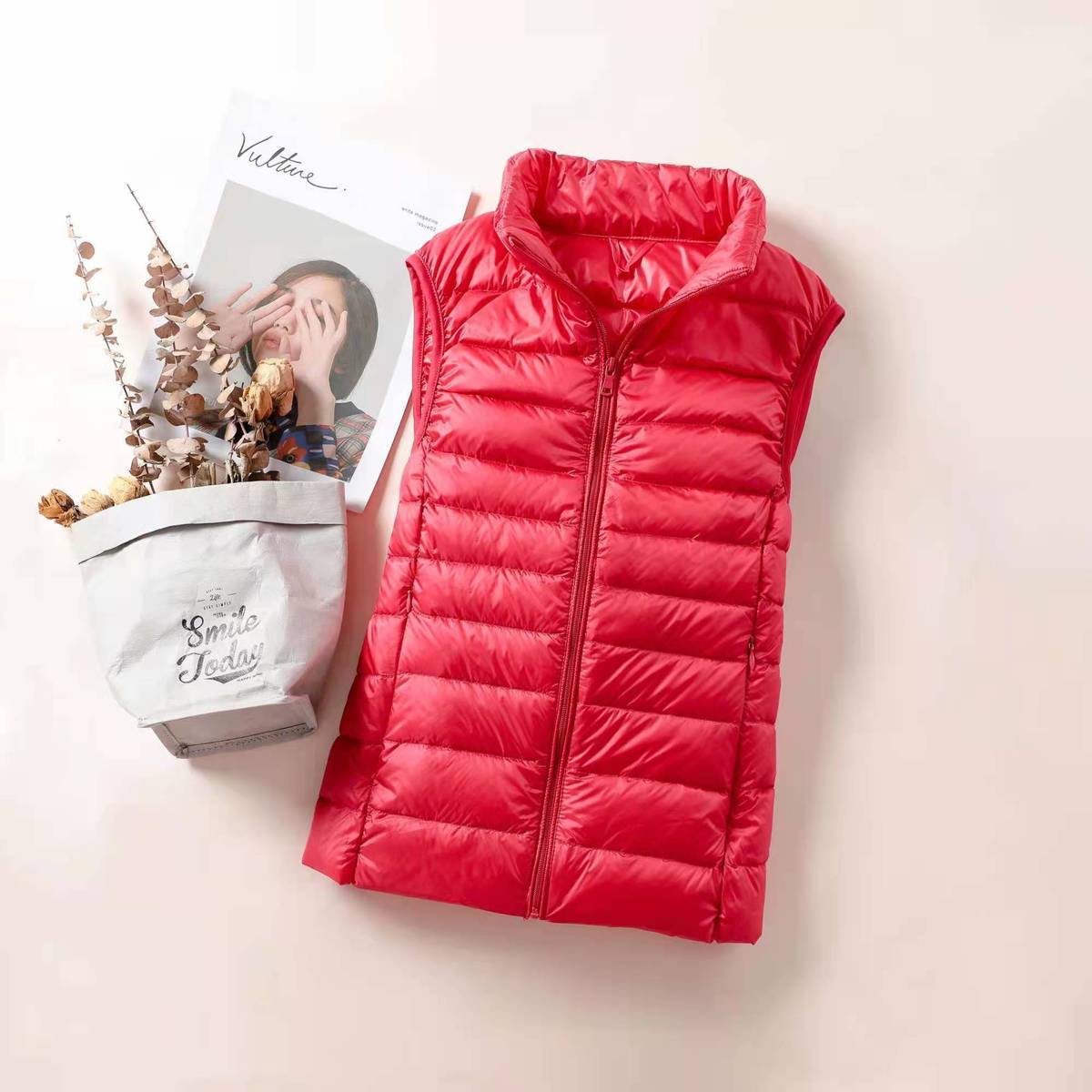 Slim Sleeveless Jacket For Women Ultra Light Down Vest Portable Lightweight Windproof Waistcoat 4