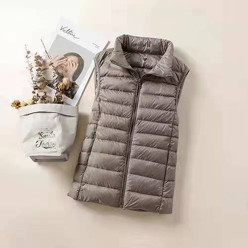 Slim Sleeveless Jacket For Women Ultra Light Down Vest Portable Lightweight Windproof Waistcoat 10