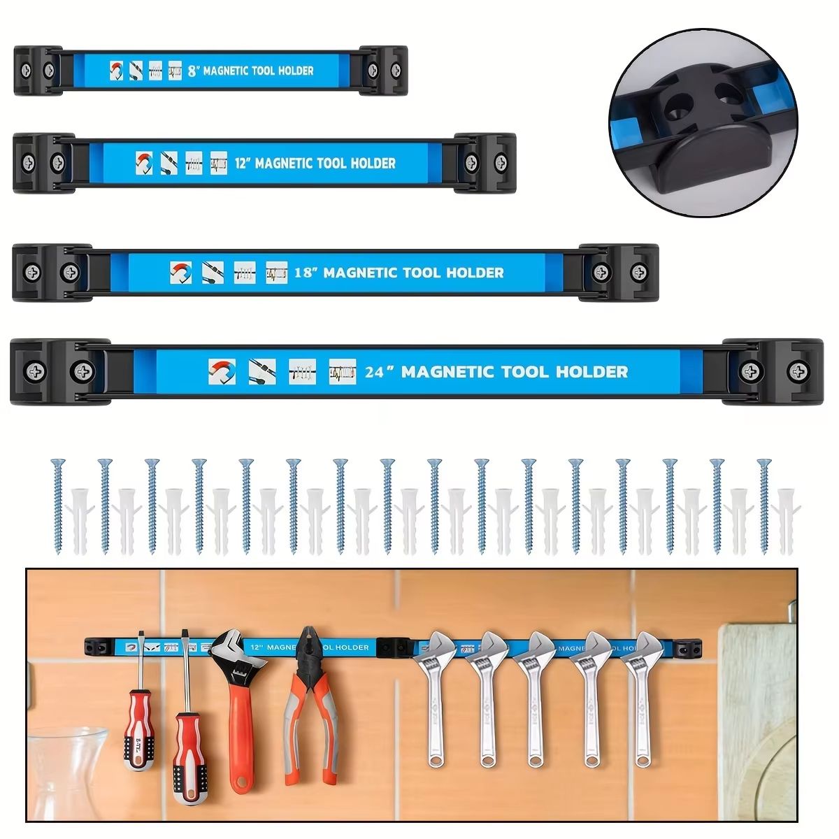 Heavy-Duty Magnetic Tool Holder Bar – Wall Mount Organizer Rack for Garage, Workshop, or Home