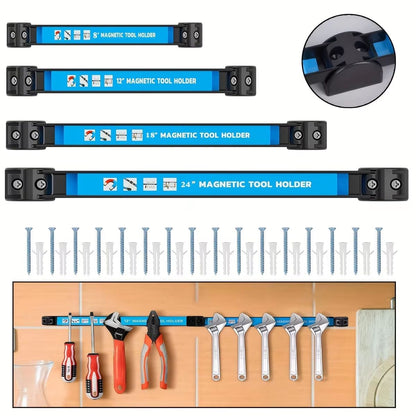 Heavy-Duty Magnetic Tool Holder Bar – Wall Mount Organizer Rack for Garage, Workshop, or Home