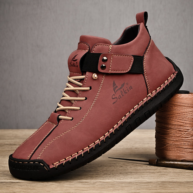Handmade Leather Casual Men Shoes Design Breathable Outdoor Sneakers  Stylish Ankle Boots For Men 8