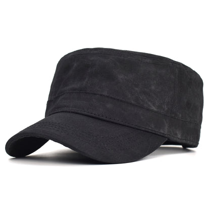 Men Waterproof Cadet Army Cap Waxed Canvas Cotton Military Caps Vintage Flat Top Hat With Unique De 6