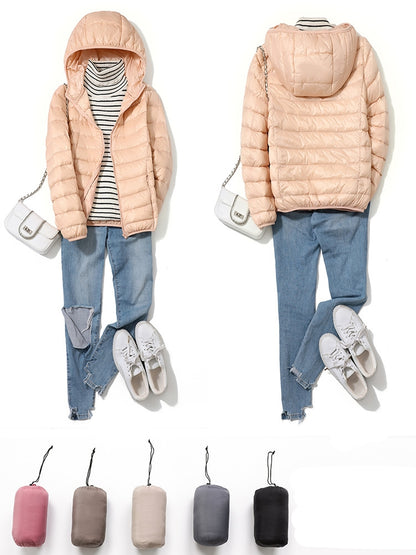 New 2023 Fashion Puffer Jacket Women Ultra Lightweight Hooded Short Coat Wind Resistant And Breatha 3